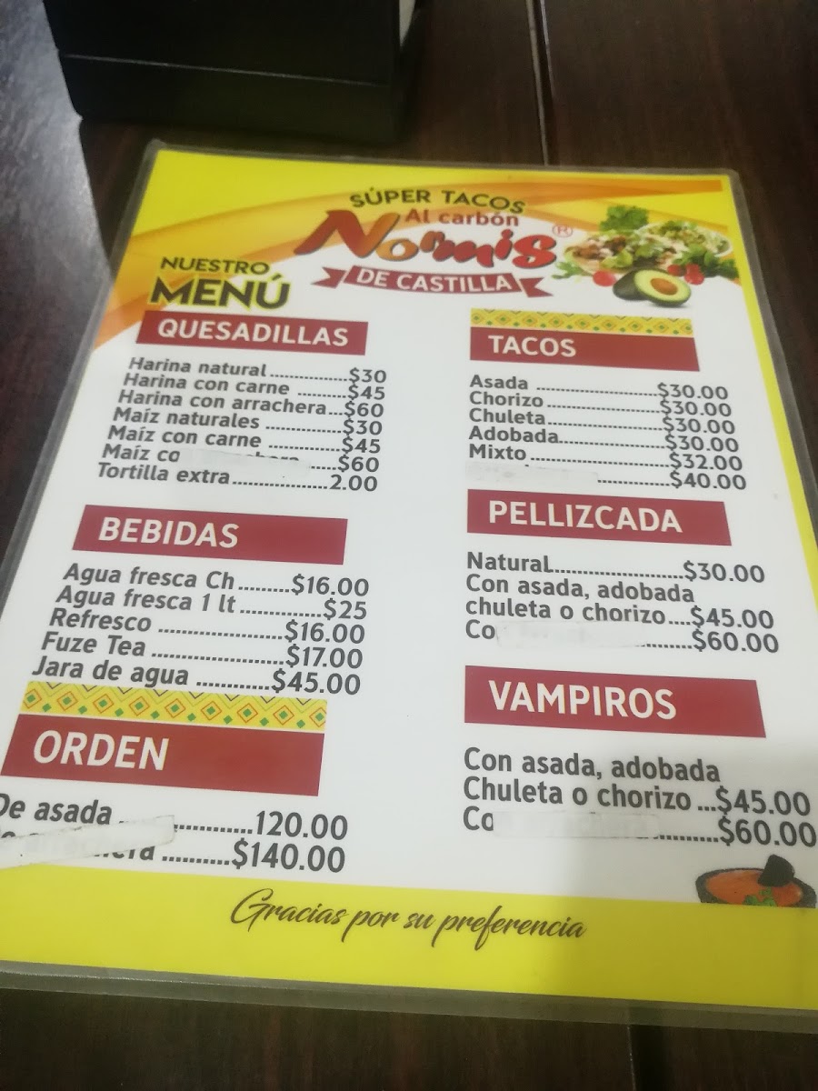 Normi's Castilla Menu - Image 2